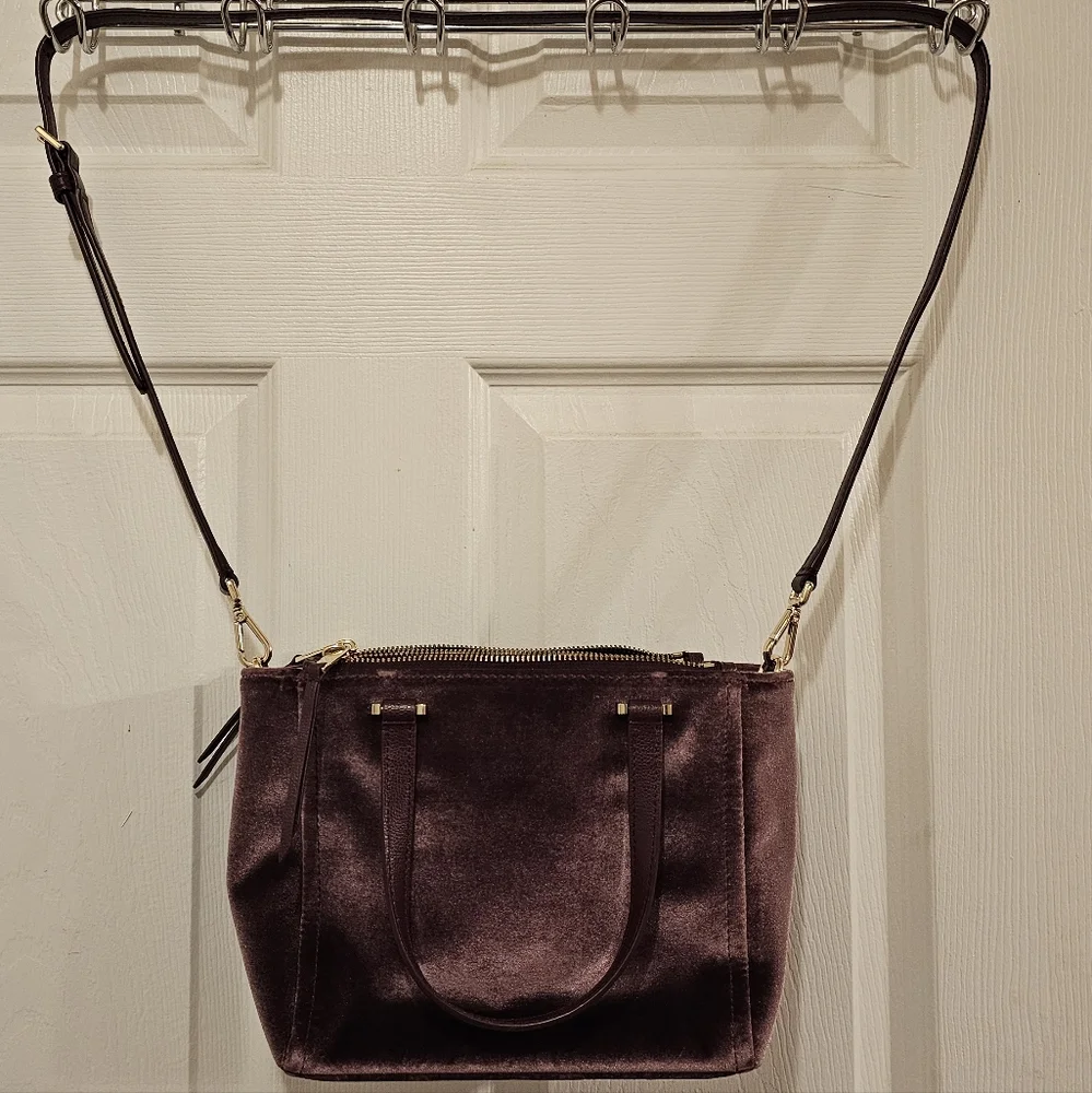 Kate Spade EUC Velvet Mini Kona Satchel Crossbody Bag in Purple
